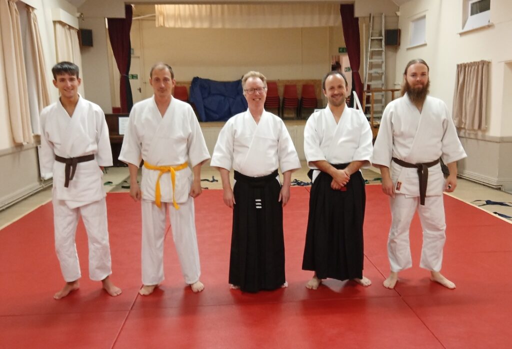 Sensei Stephen Woolfall, with his students at the Panteg Ki Aikido club.