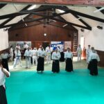 On the Saturday morning, members starting to warm up at the Lochaber Aikido Club dojo.